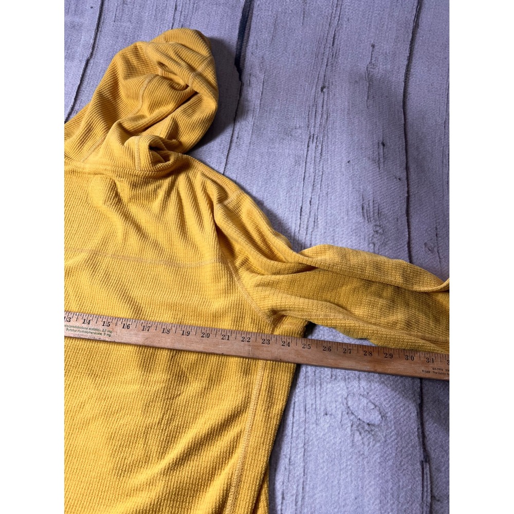 Abercrombie & Fitch Hoodie Mens XXL Yellow Waffle Knit Gorpcore Minimalist - Picture 8 of 8